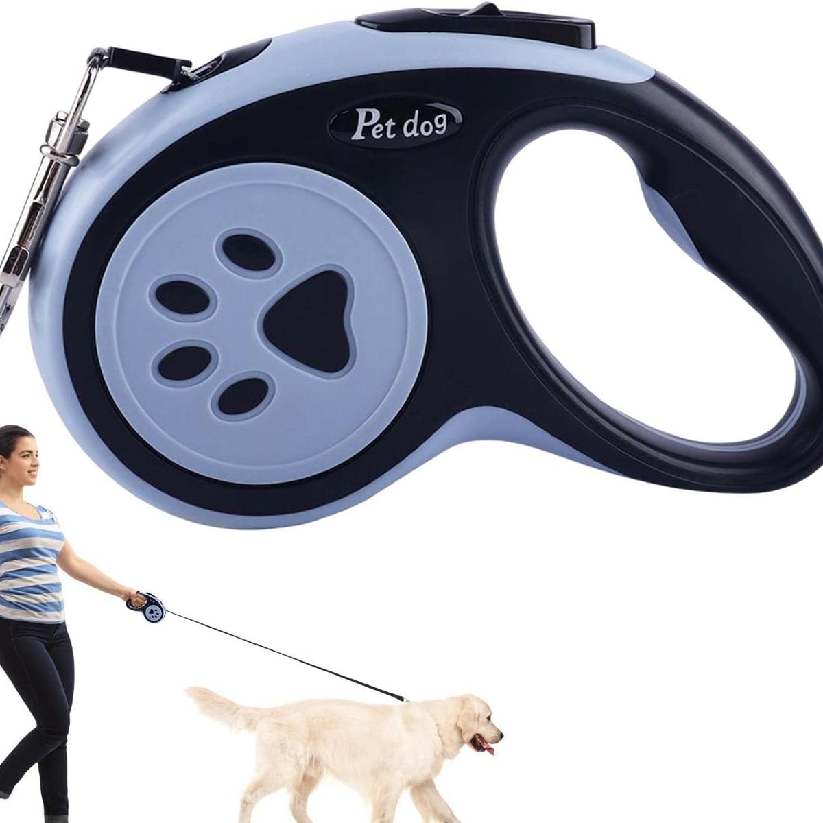 GENERICO - CORREA RETRACTIL DE POLIESTER PARA MASCOTA VERDE