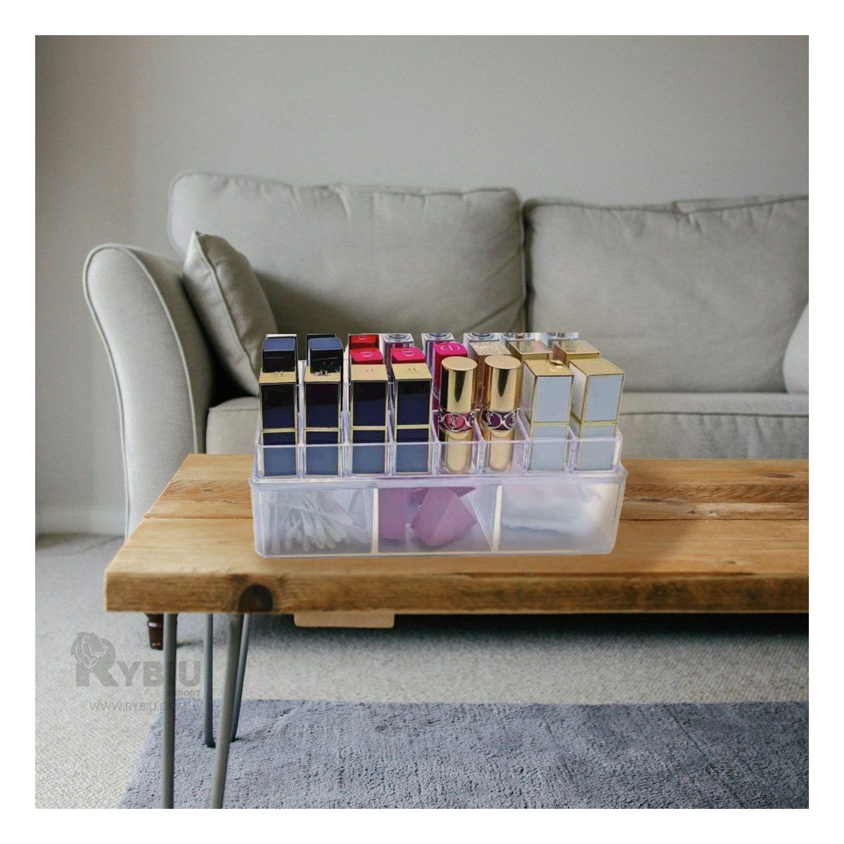 RYBIU IMPORT - Caja de Uso Facil de Acrilico Transparente Y+Regalo Stickers