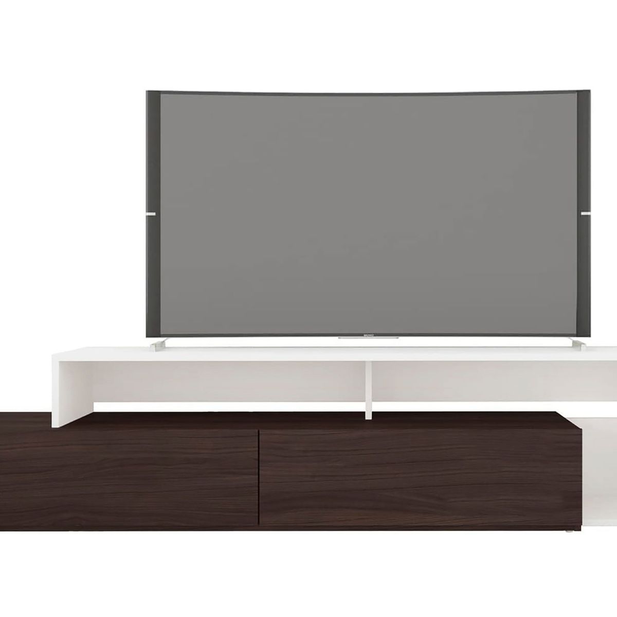 VILLA HOGAR - Centro entretenimiento de TV 65 pulgadas Esparta blanco/wengue - Villa Hogar