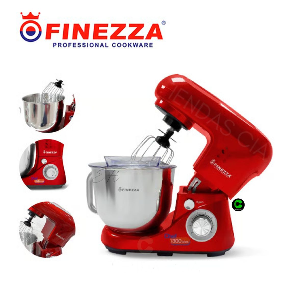 FINEZZA - Batidora Orbital 1300W FZ-6822B 6 Velocidades Finezza - ROJO