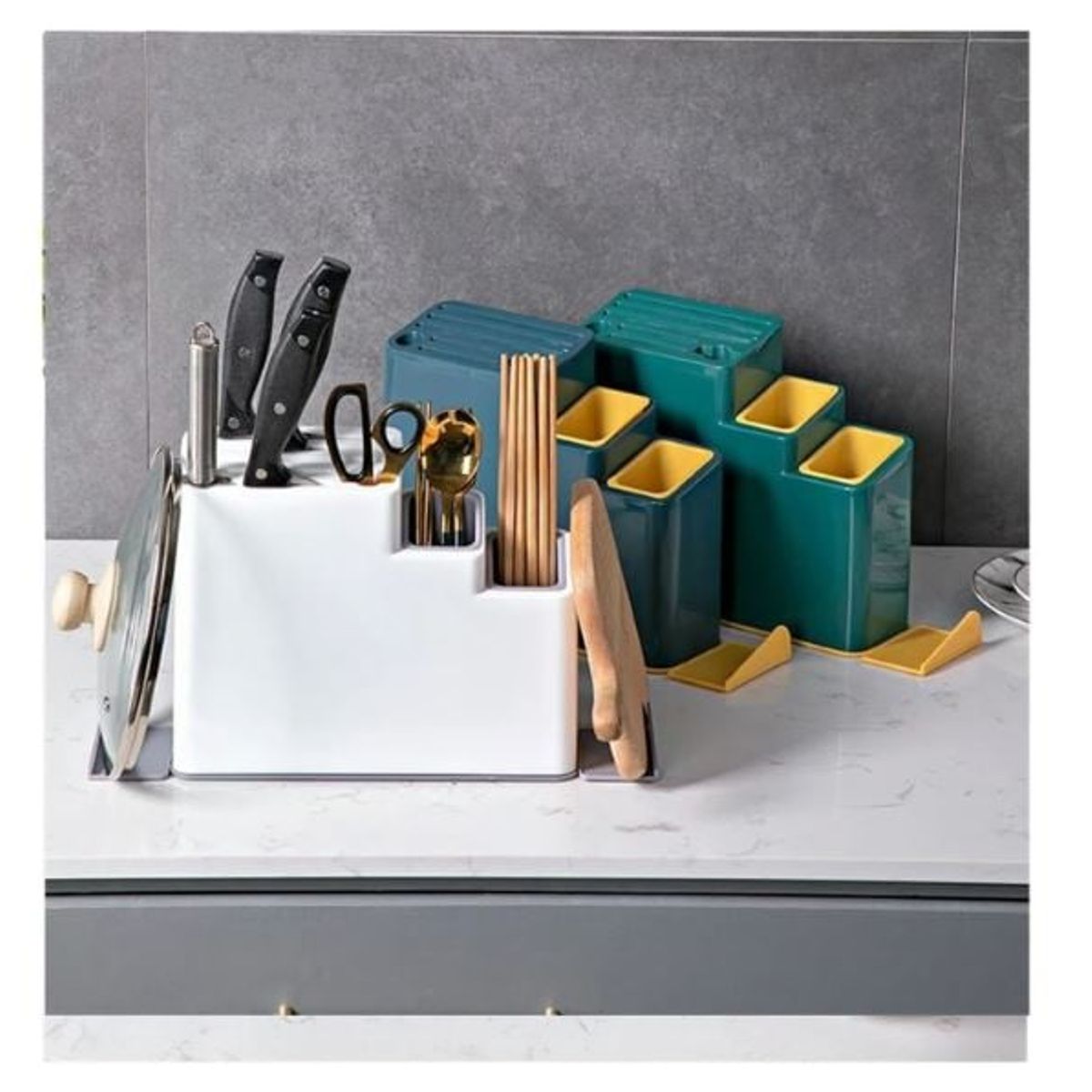 GENERICO - Organizador escurridor de cocina porta cuchillos