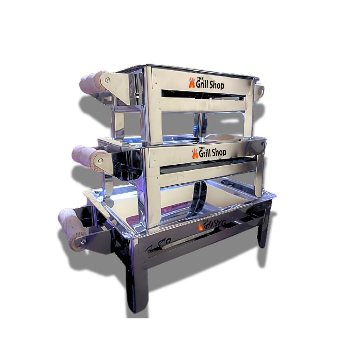 THE GRILL SHOP - Set de 3 Mini parrillas Inoxidable de mesa