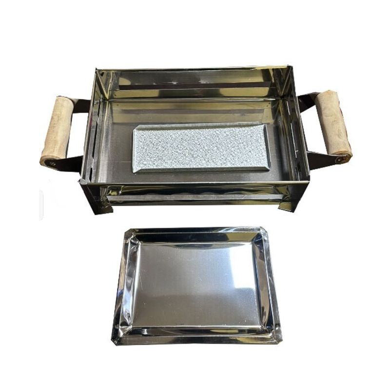 THE GRILL SHOP - Set de 3 Mini parrillas Inoxidable de mesa
