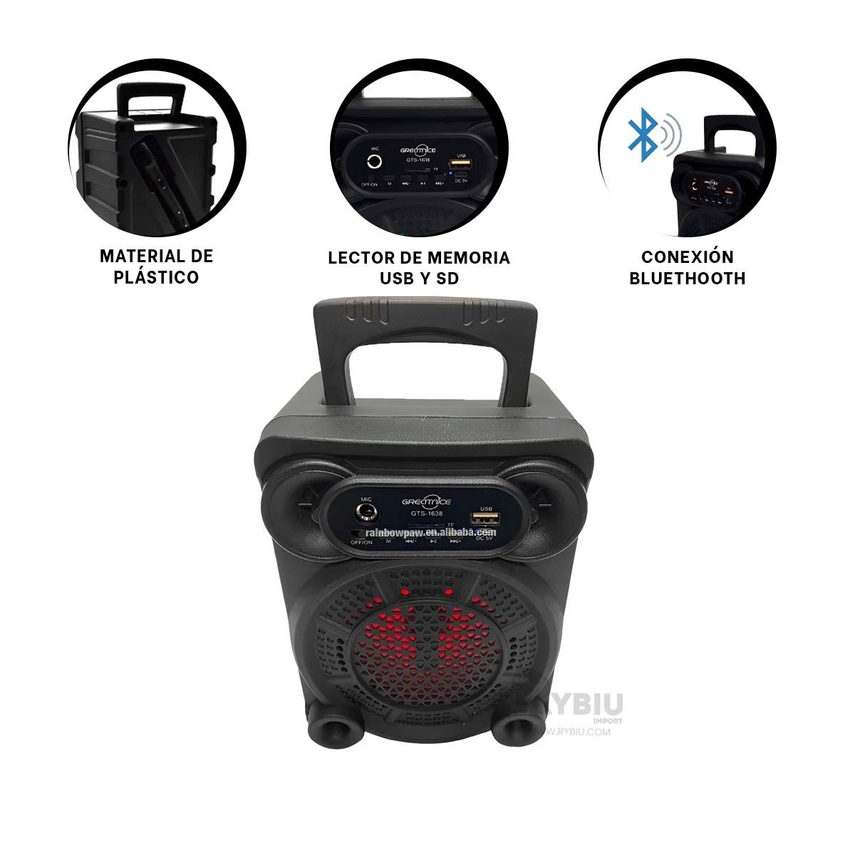 RYBIU IMPORT - Bocina Moderno para Celebracion 4 Pulgadas Y+Gift Stickers