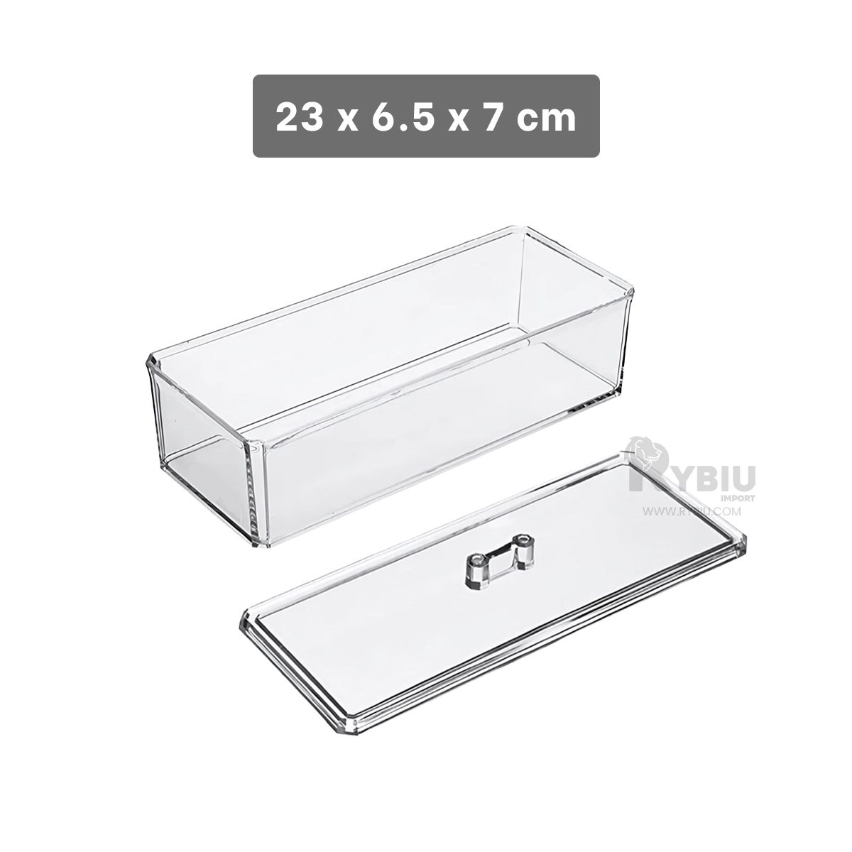 RYBIU IMPORT - Baul de Acrilico en Transparente Y+Regalo Ligas para Peinar