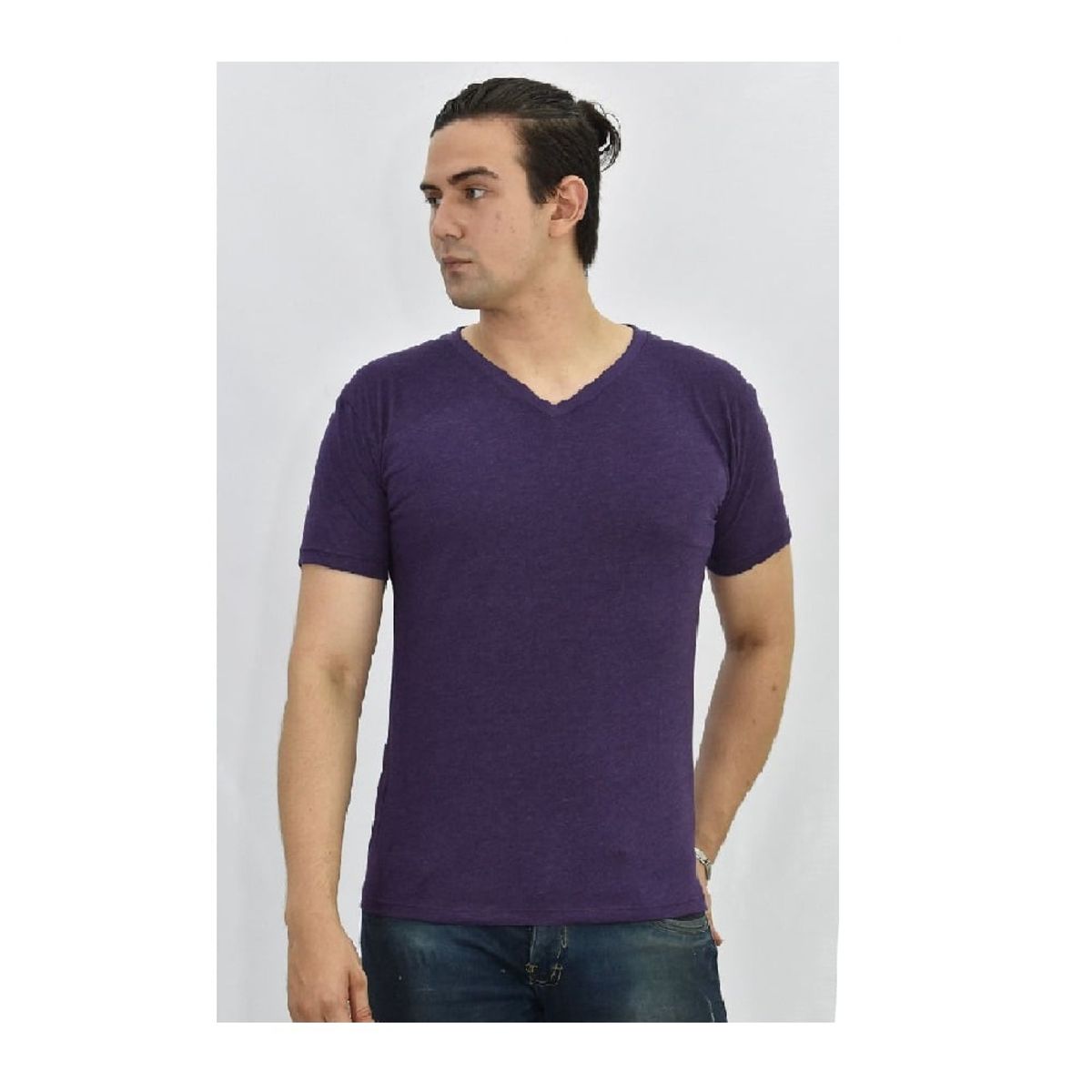 OTTOWARE - Polo Básico para Hombre cuello en V Morado