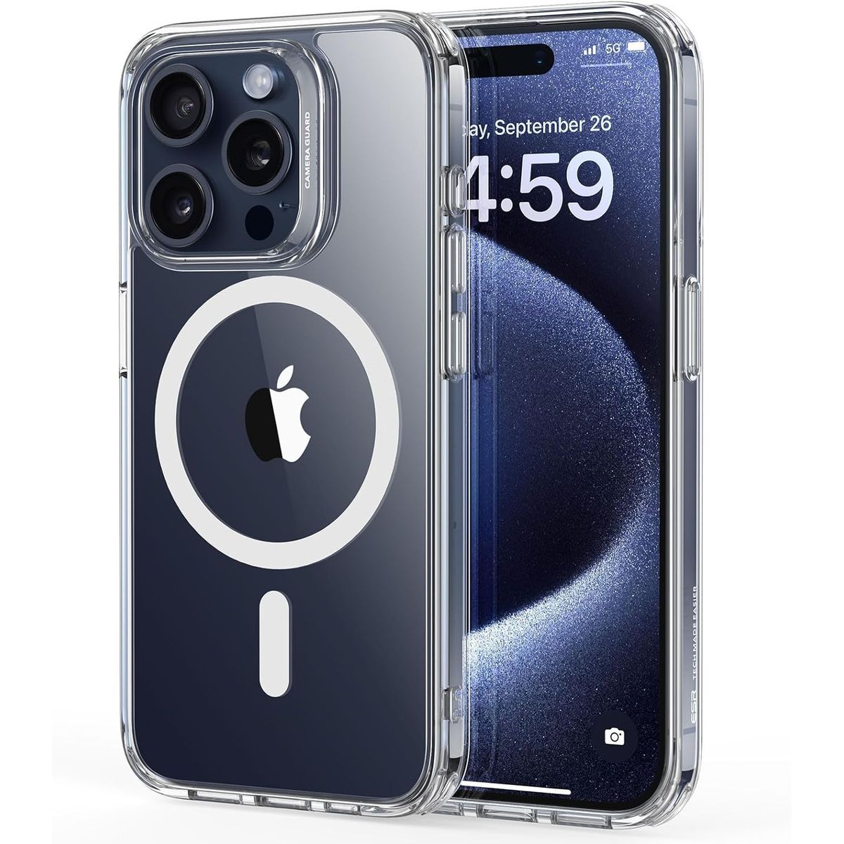 ESR - Juego de Fundas clásicas ESR para iPhone 15 Pro Max (HaloLock) Clear