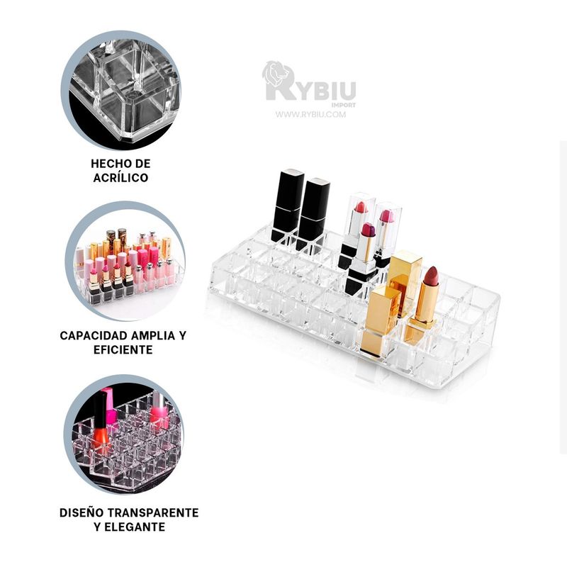 RYBIU IMPORT - Soporte para Cosmeticos Transparente Y+Regalo Agendita