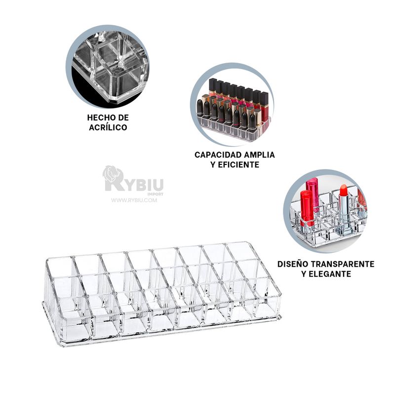 RYBIU IMPORT - Soporte para Cosmeticos Transparente Y+Regalo Agendita
