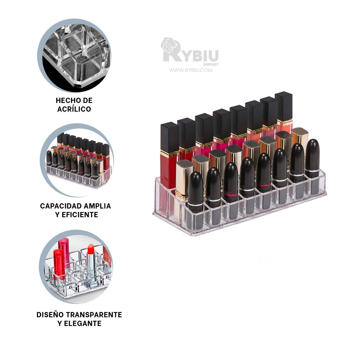 RYBIU IMPORT - Caja de Acrilico en Transparente Y+Post-it Adhesivos