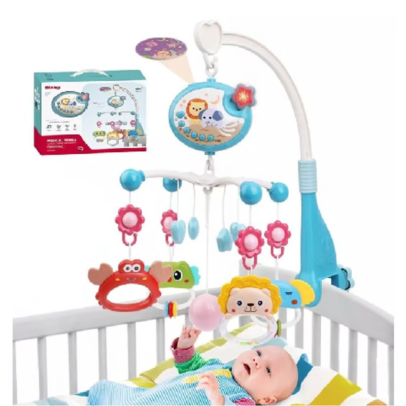 GENERICO - Movil Musical Cuna Azul con Control Remoto