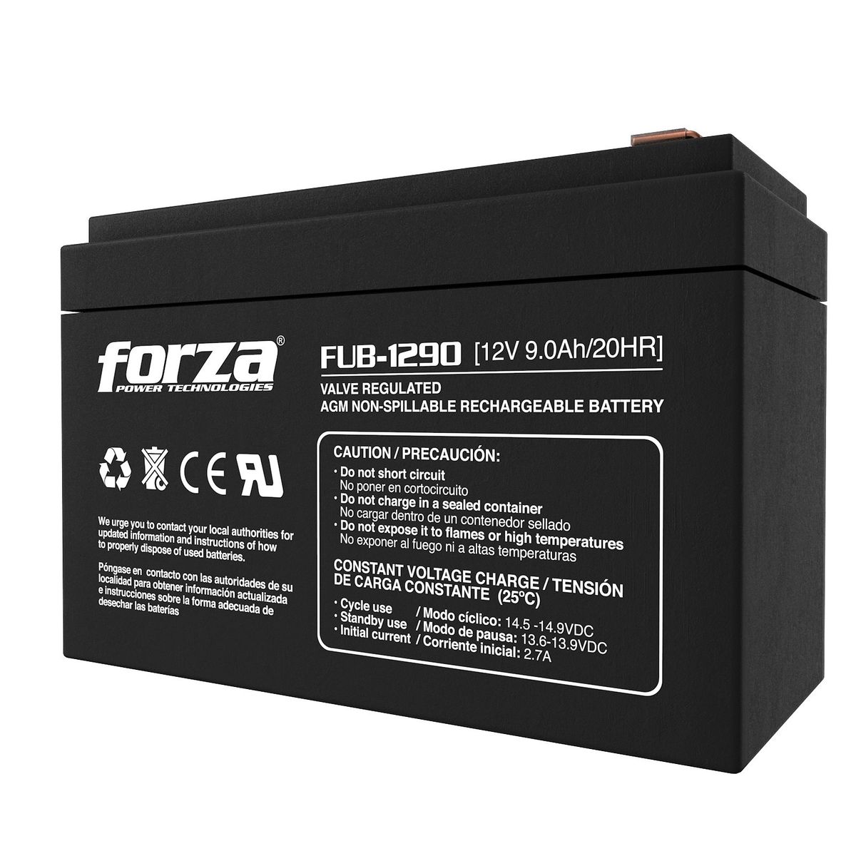 FORZA - Forza Batería 9Ah 12V Multipropósito Carga Cíclica O Flotante FUB-1290