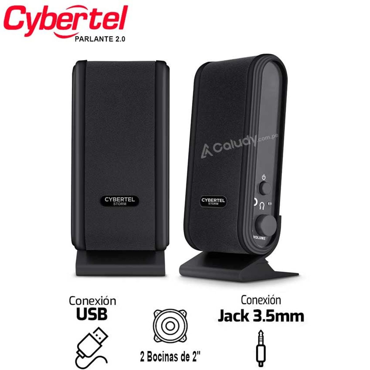 CYBERTEL - Parlante Cybertel 2.0 STORM CYB S201 USB 2.5" RMS:6W