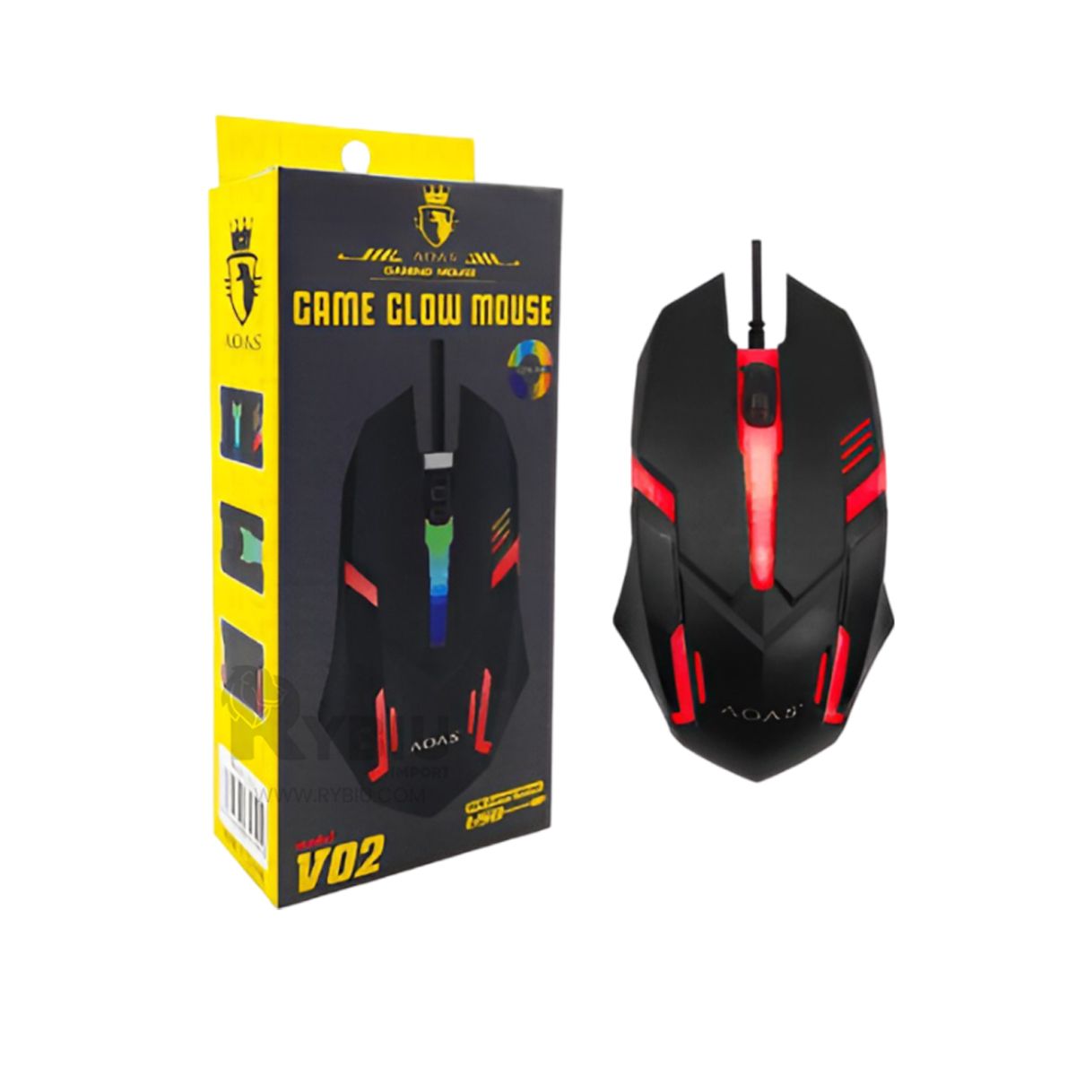 RYBIU IMPORT - Raton Optico con Conexion en Negro Y+Gift MiniAgenda