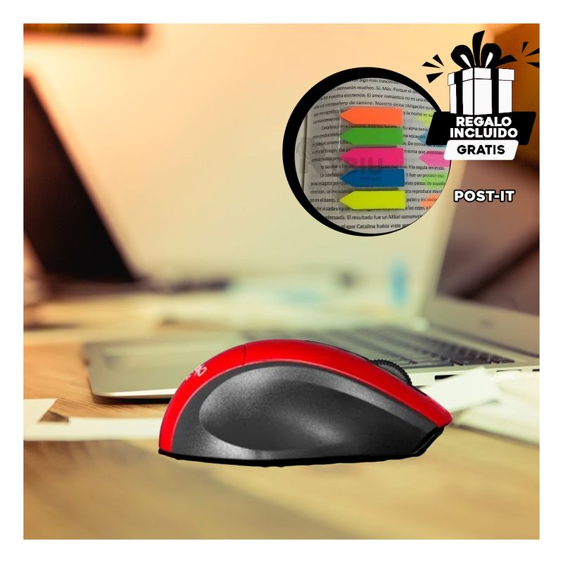 RYBIU IMPORT - Mouse Cybertel Dvinci Multifuncional de Color Rojo