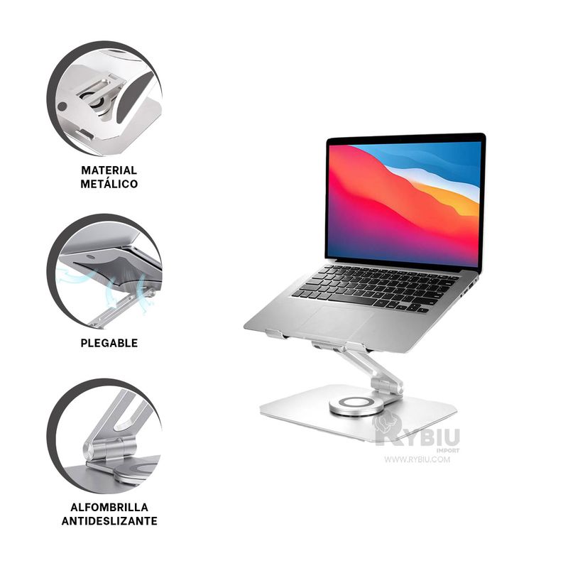 RYBIU IMPORT - Base de Estilo Moderno en Color Plateado Y+Gift Stickers