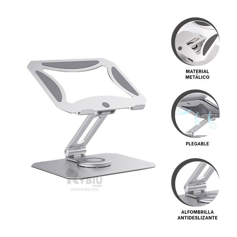 RYBIU IMPORT - Estante Ergonomico de Tono Plateado Y+Post-it Adhesivos