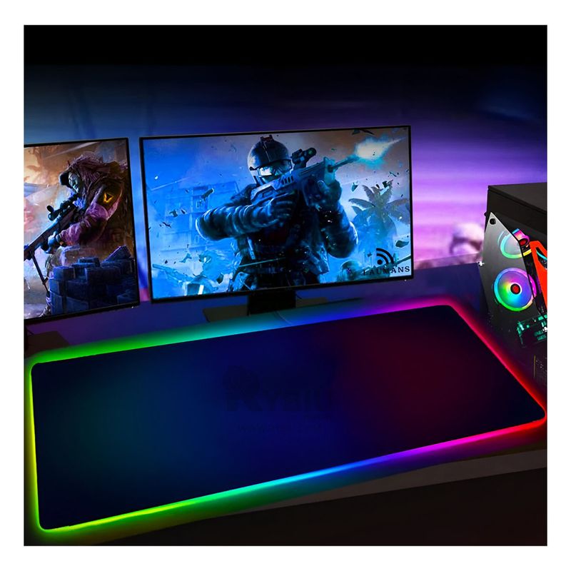 RYBIU IMPORT - Pad Gamer Multifuncional con Luces Led de Color Negro