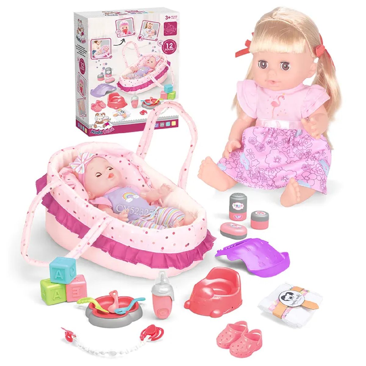 GENERICO - Nuevo Set de muñeca Realista con Porta bebe