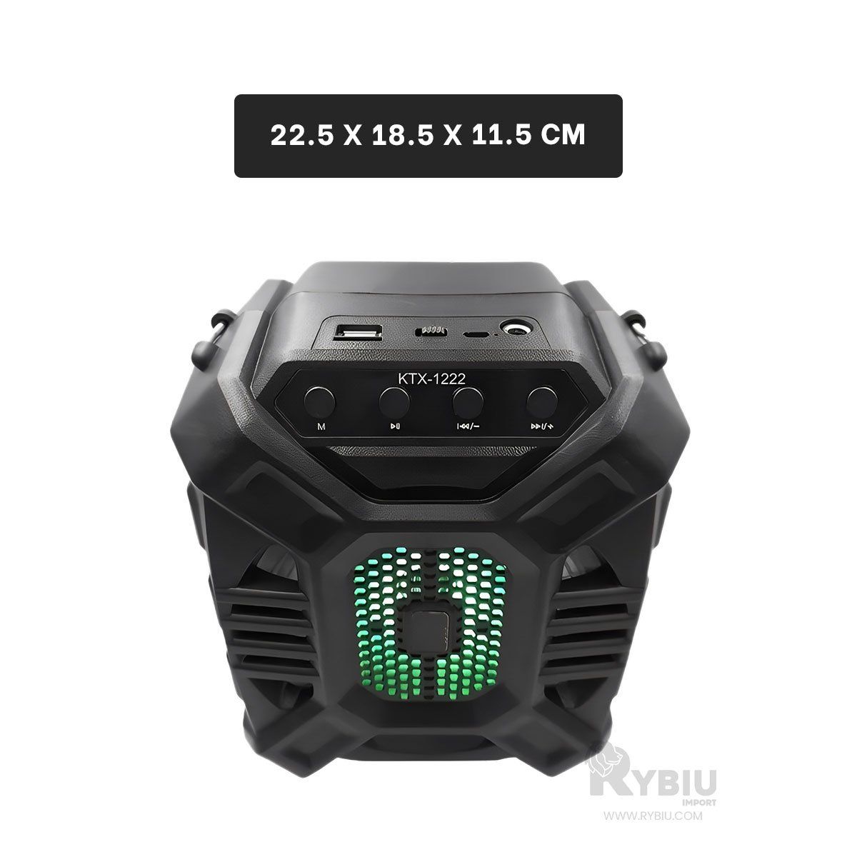 RYBIU IMPORT - Parlante con Luz Led Integrado Negro 65 Y+Regalo Stickers