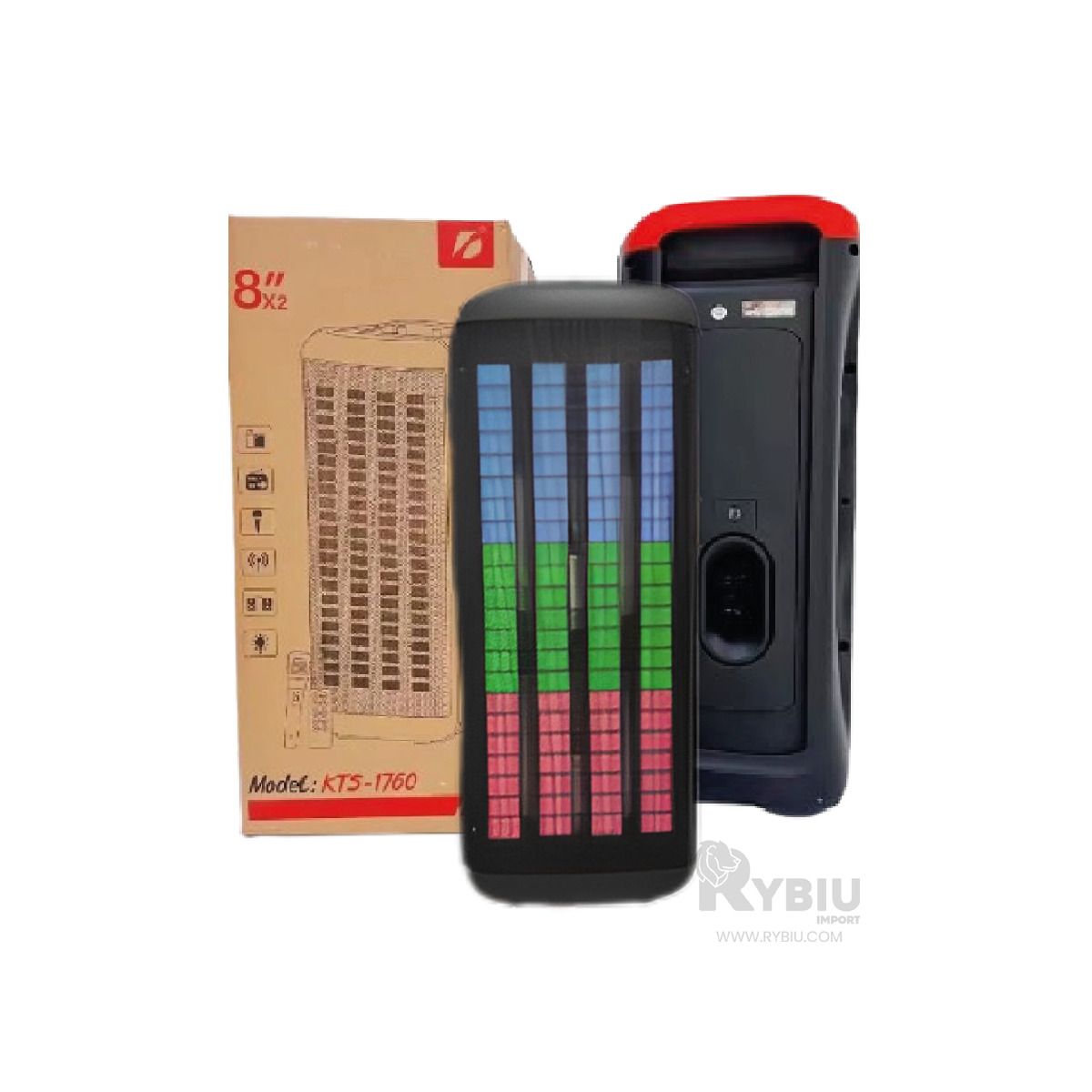 RYBIU IMPORT - Parlante con Microfono y Control en Color Negro 8