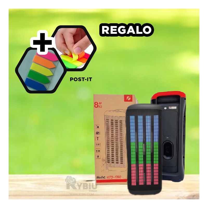 RYBIU IMPORT - Bocina Moderna en Tono Negro 8 Y+Envoltorio de Regalo