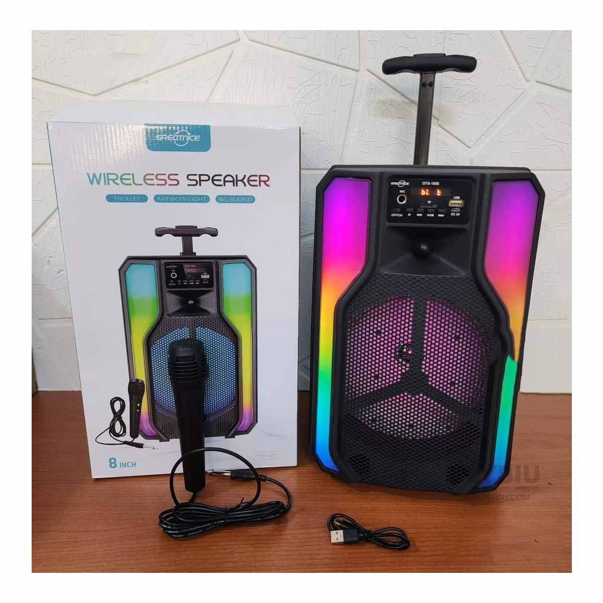 RYBIU IMPORT - Parlante con Aza y Microfono Multifuncional en Negro 8