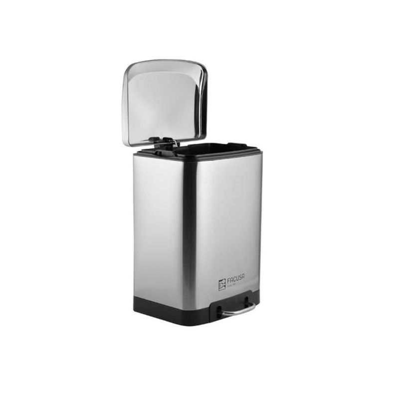 FACUSA - Papelera 3lt Inox Cpedal 18x 16.5 x26cm-984070301