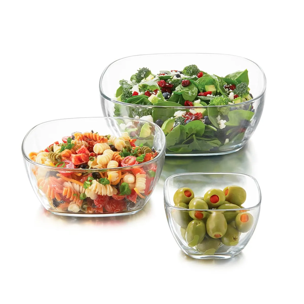 LIBBEY - Juego de Tazones Anidados de Vidrio 3 Piezas