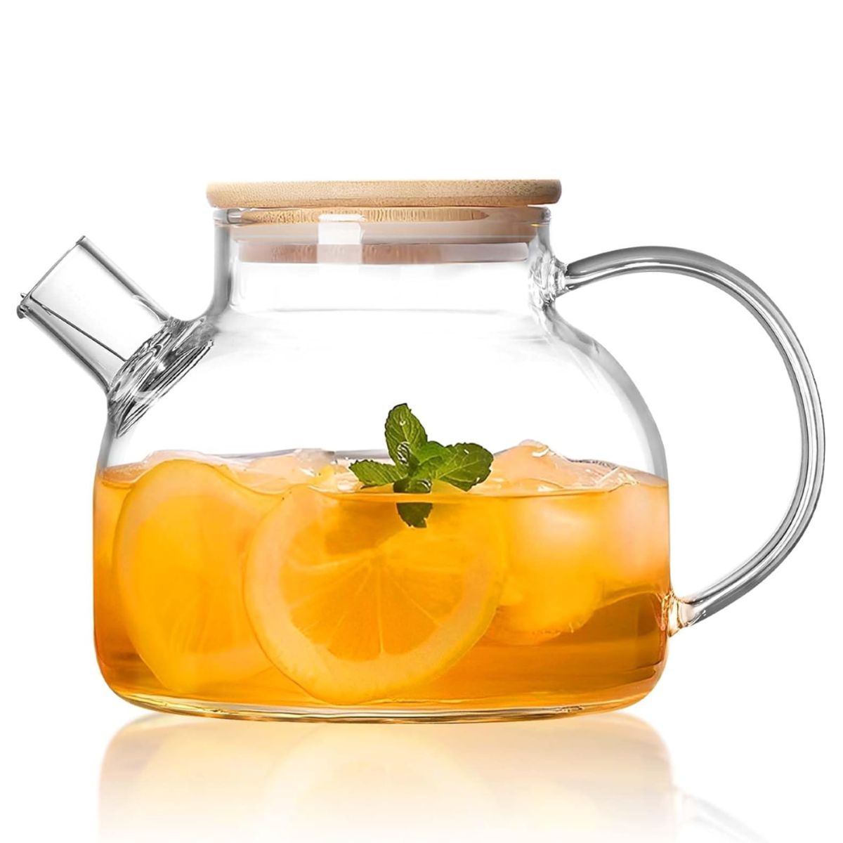 HYGGE - Tetera Recta de Vidrio con Tapa de Bambú 1000 ml