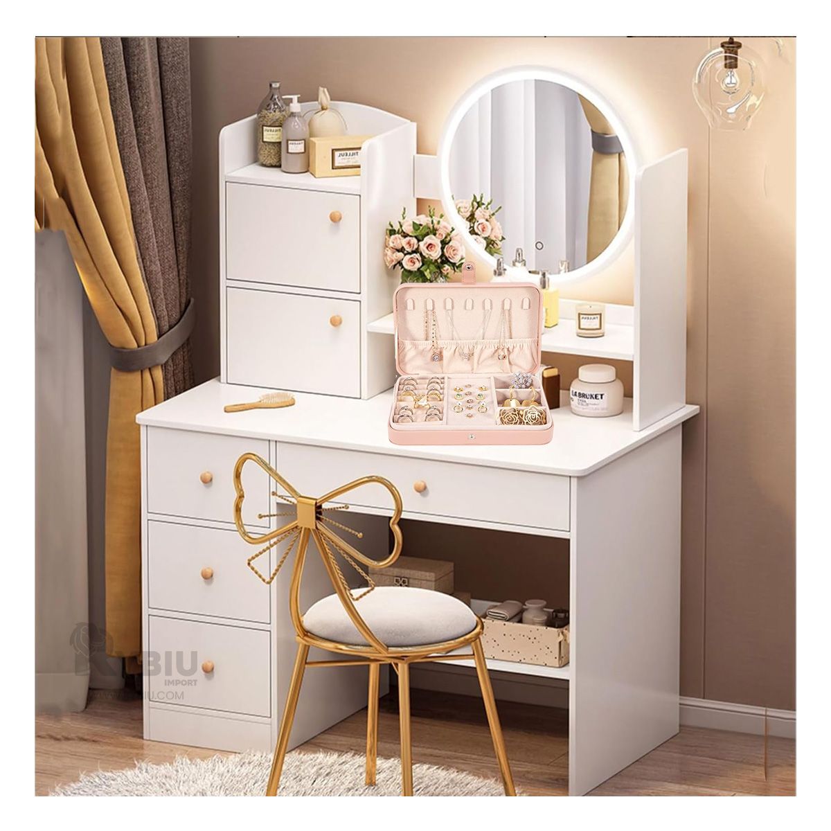 RYBIU IMPORT - Caja de Alhaja Clasificador de Color Beige Y+Gift MiniAgenda