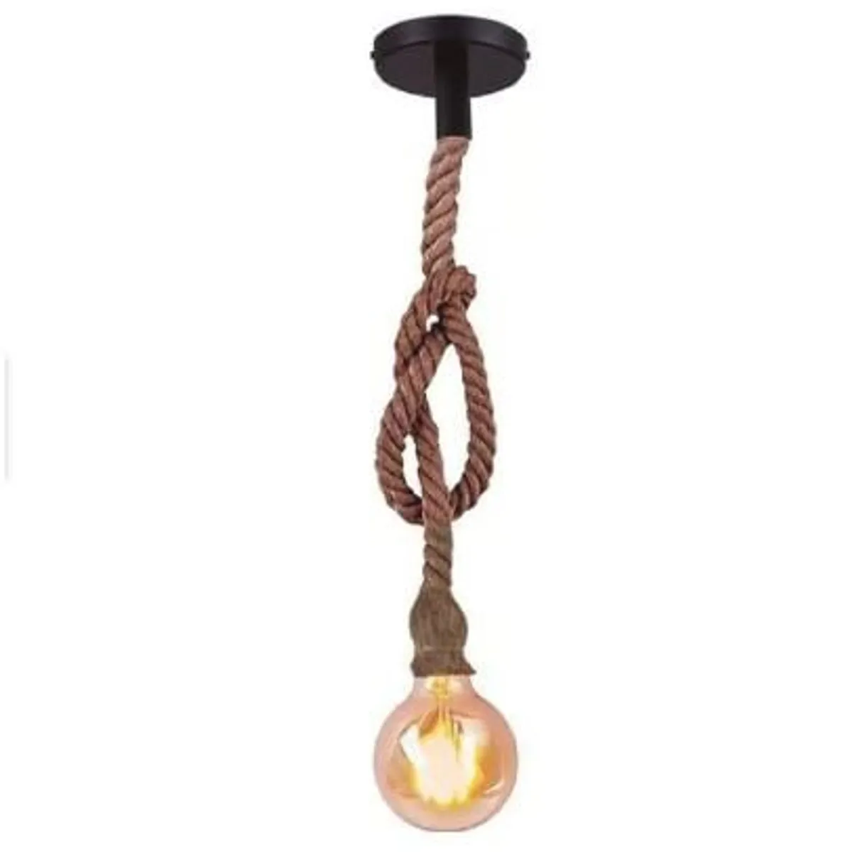 GENERICO - Lampara Colgante Soga + Foco Luz Cálida