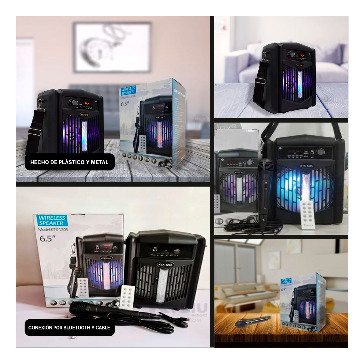 RYBIU IMPORT - Altavoz Practico Estandar en Tono Negro Y+Gift MiniAgenda