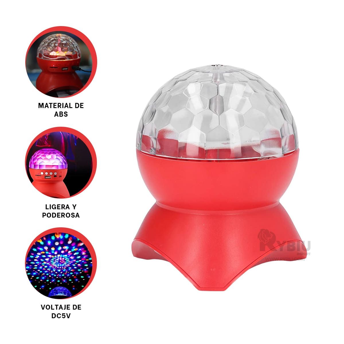 RYBIU IMPORT - Proyector de Luces para Divertirse Rojo Y+Gift Stickers
