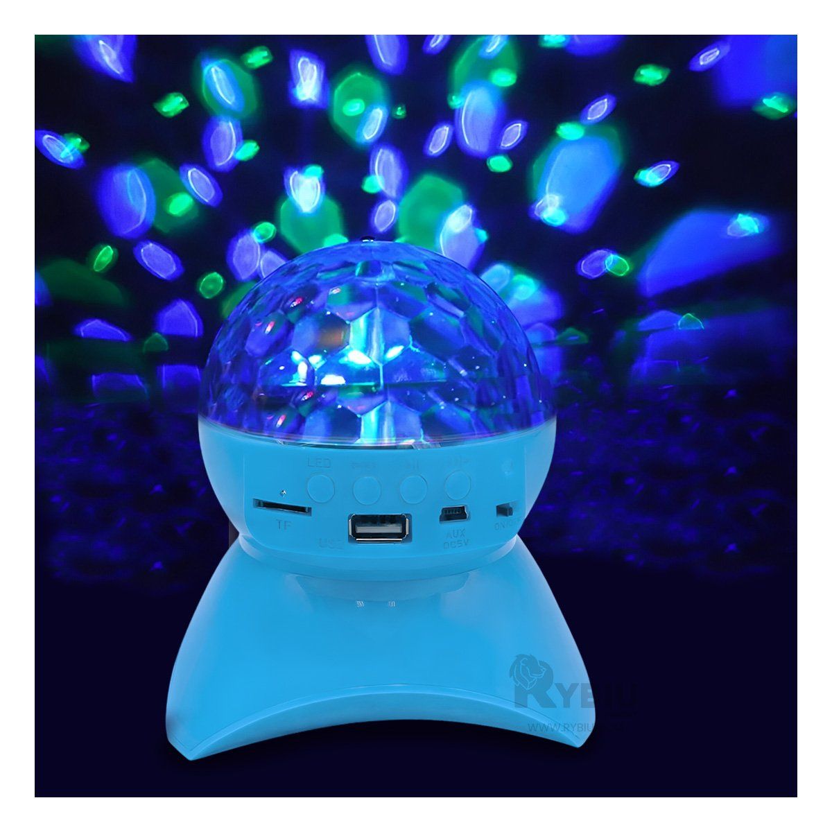 RYBIU IMPORT - Reflector Moderno y Brillante para Discoteca Color Celeste