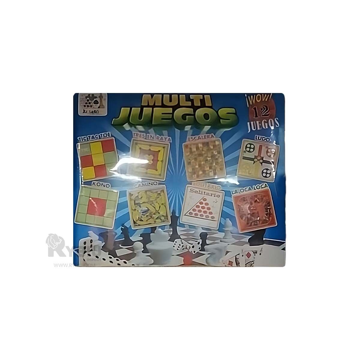 GENERICO - Juego de Mesa Clasico Familiar 12 Games Multicolor