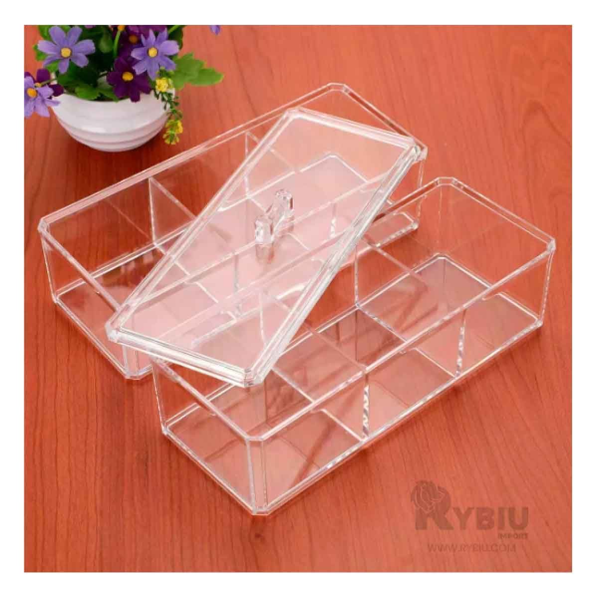 RYBIU IMPORT - Caja Organizadora de Acrilico de 6 Divisiones y 2 Niveles