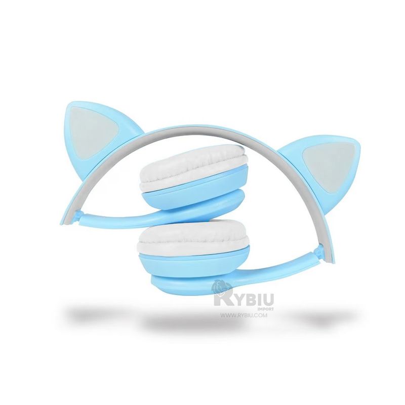 RYBIU IMPORT - Auriculares Comodos Tipo Gato en Celeste Y+Gift MiniAgenda