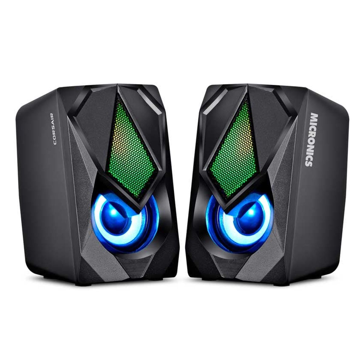 MICRONICS - Parlante Micronics 2.0 Corsair - MIC S309-9 Gamer Luz RGB  PC