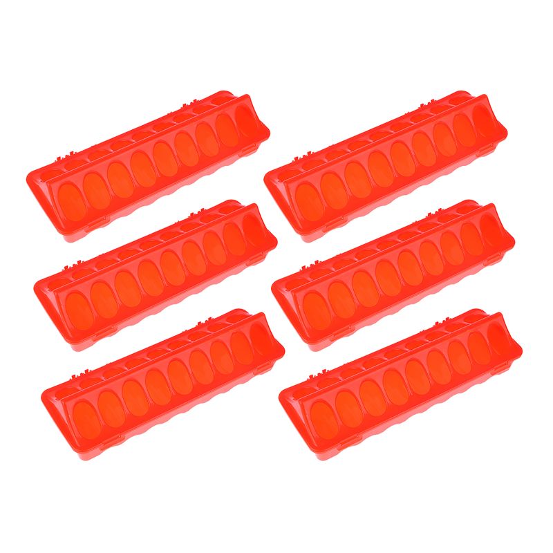 GENERICO - PACK X6 COMEDEROS AVE POLLO 30 CM 18 HUECOS ROJO