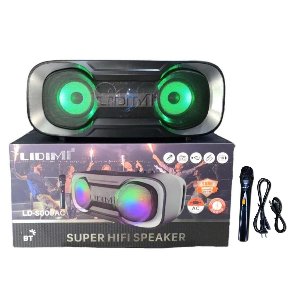 LIDIMI - Parlante Lidimi LD_S009AC 100 W Bluetooth Radio FM Luces RGB