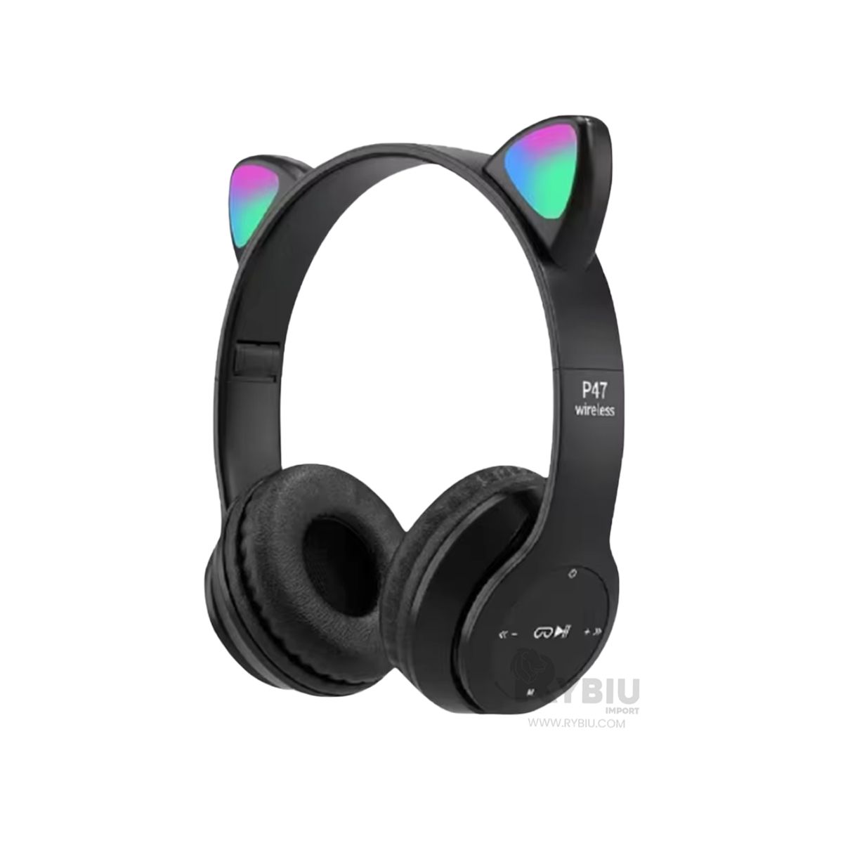 RYBIU IMPORT - Auriculares Comodos Tipo Gato en Negro Y+Gift MiniAgenda
