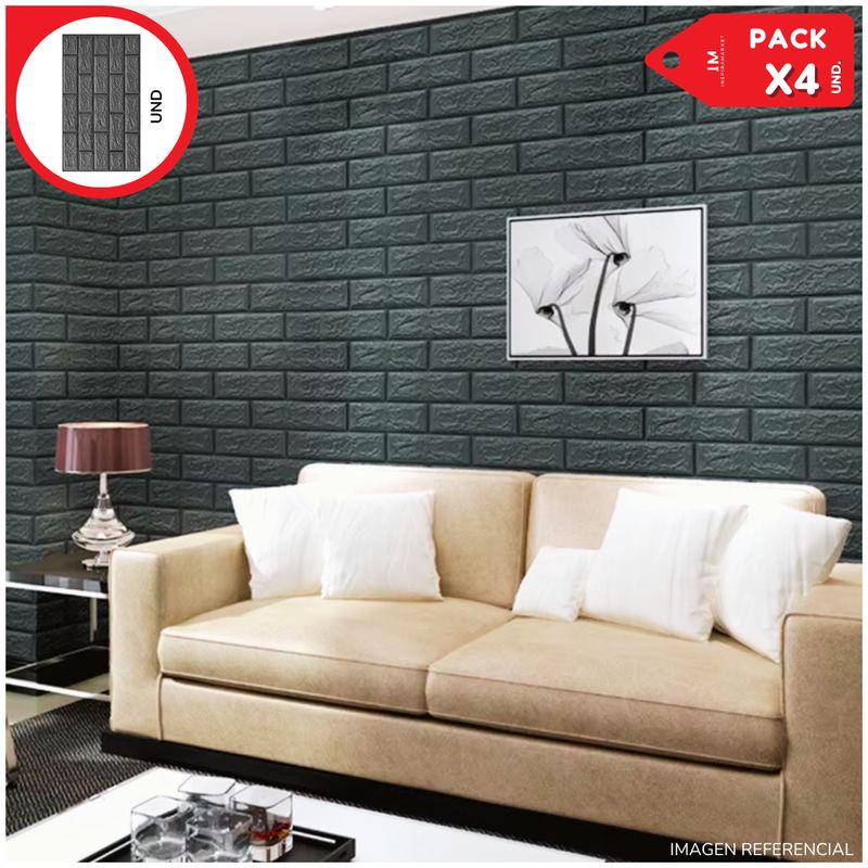 INSPIRA - Papel Tapiz Mural Decorativo Pack x4 Gris