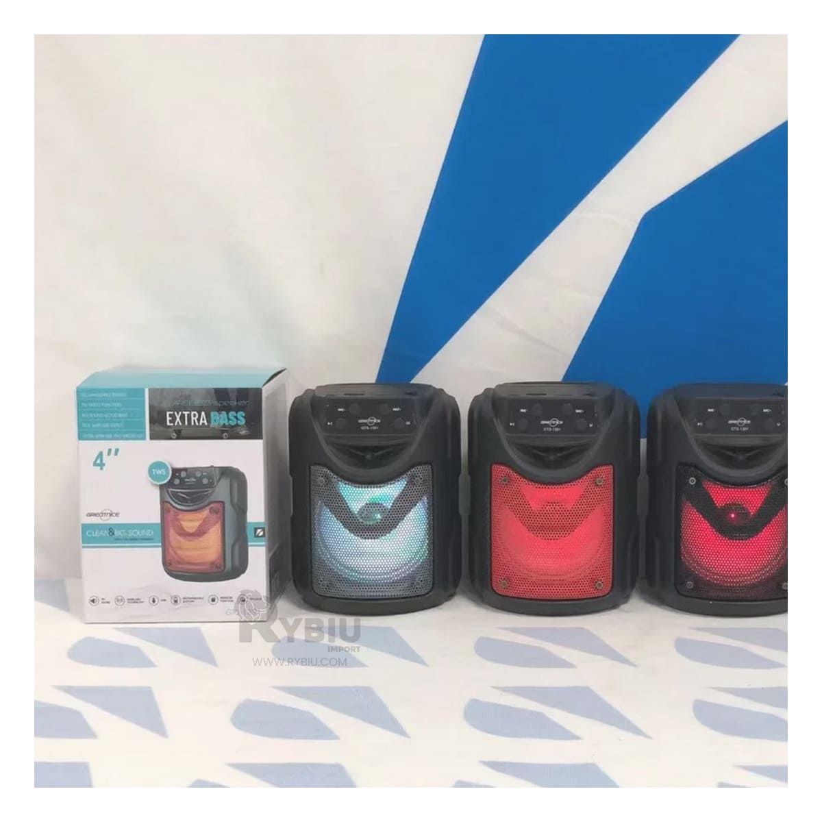 RYBIU IMPORT - Parlante con Soporte de Celular de Plastico Negro