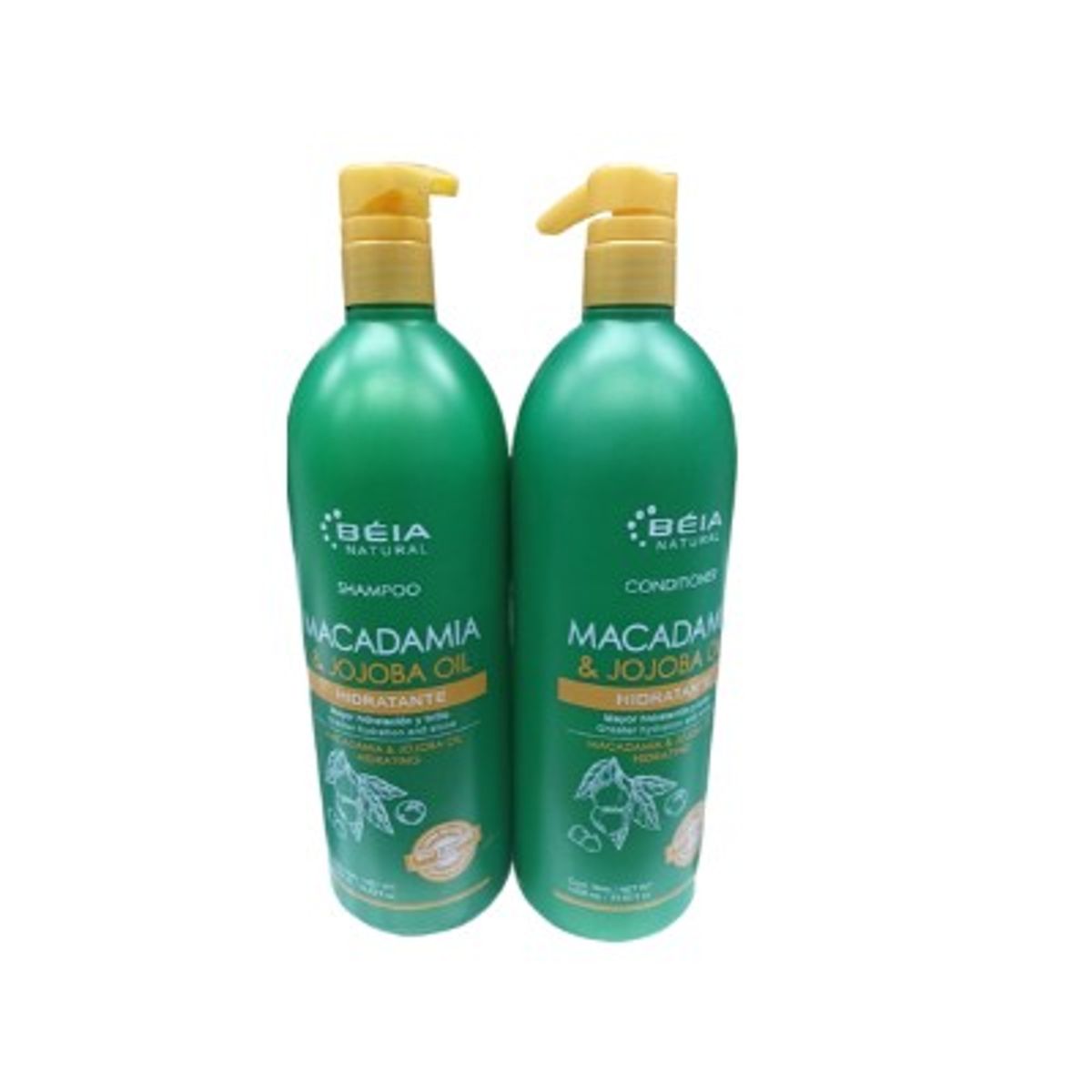 BEIA NATURAL - Shampoo + acond. 1 lt Macadamia & Jocoba Oil  - BÉIA