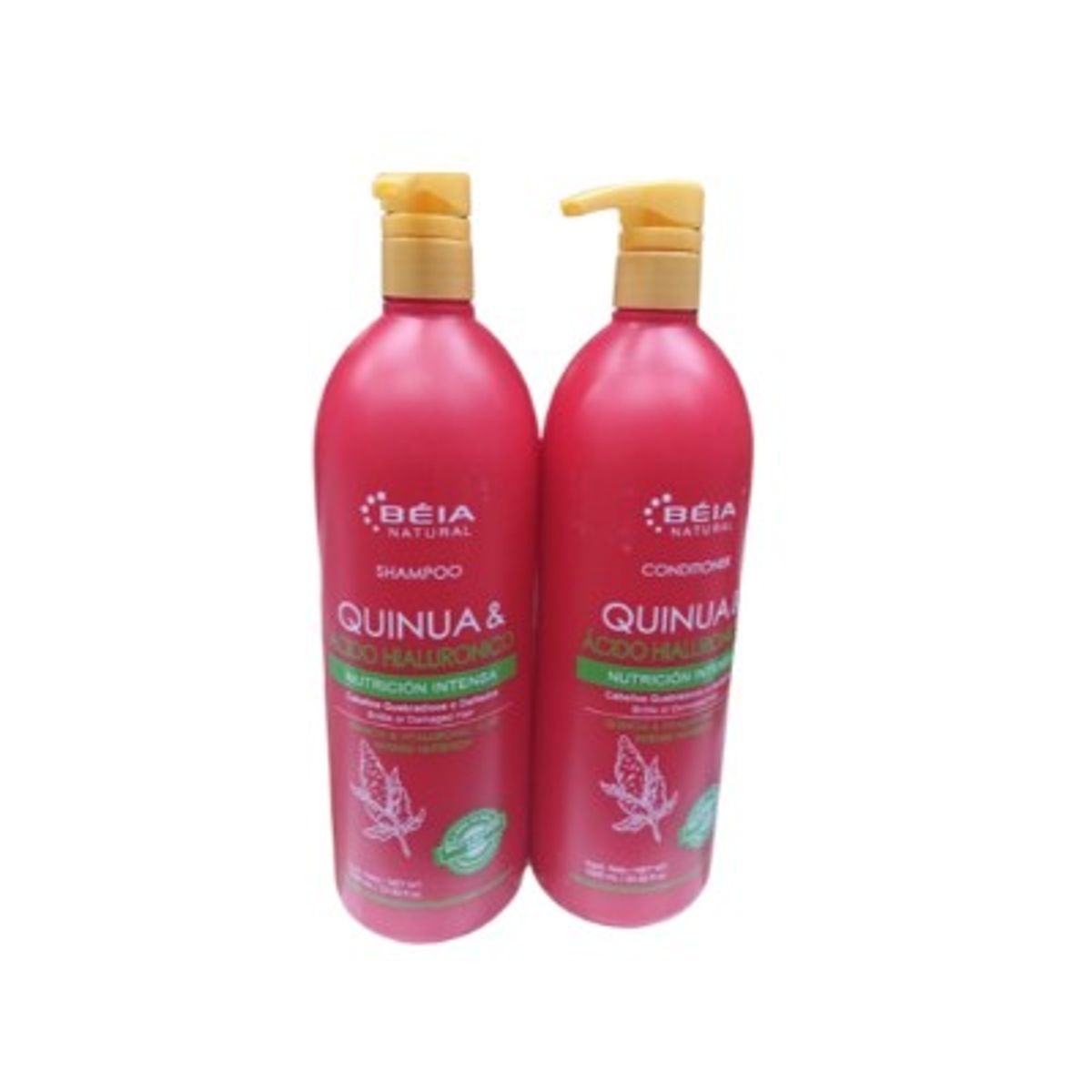 BEIA NATURAL - Shampoo + acond. 1 lt Quinua & Ácido Hialuronico  - BÉIA