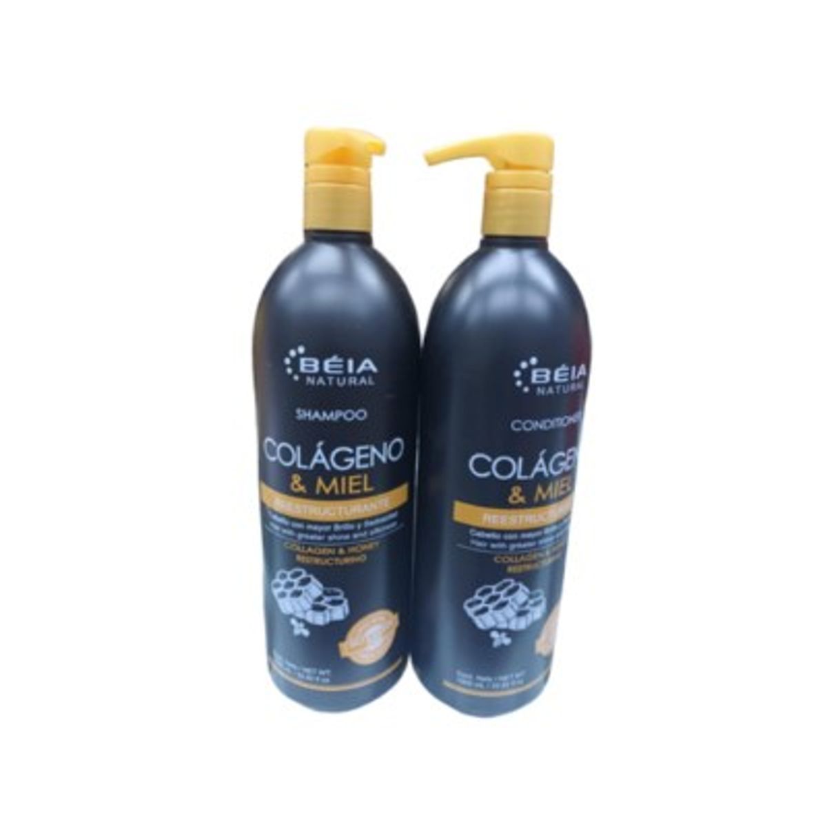 BEIA NATURAL - Shampoo + acond. 1 lt Colágeno & Miel  - BÉIA