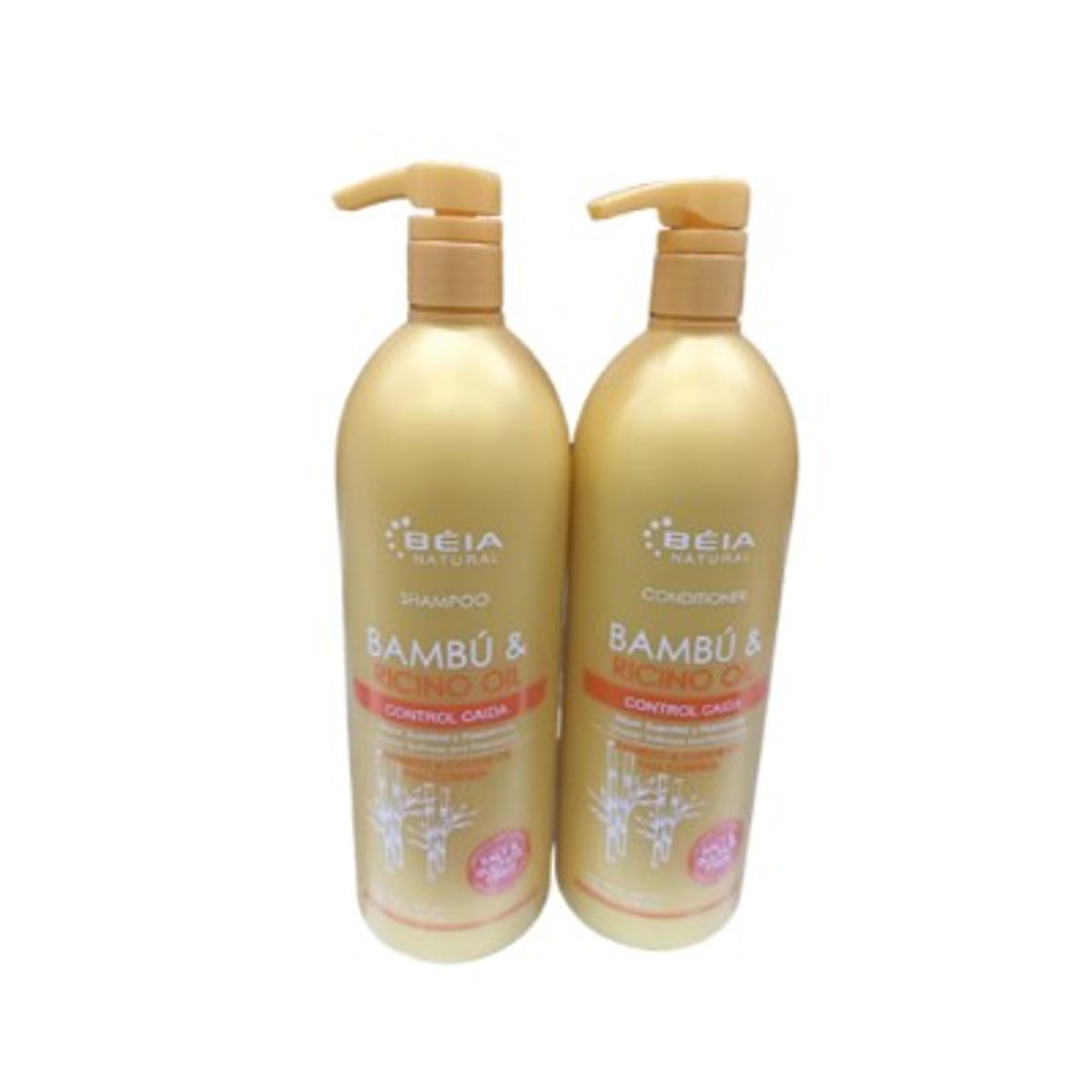 BEIA NATURAL - Shampoo + acond. 1 lt Bambú & Ricino Oil  - BÉIA