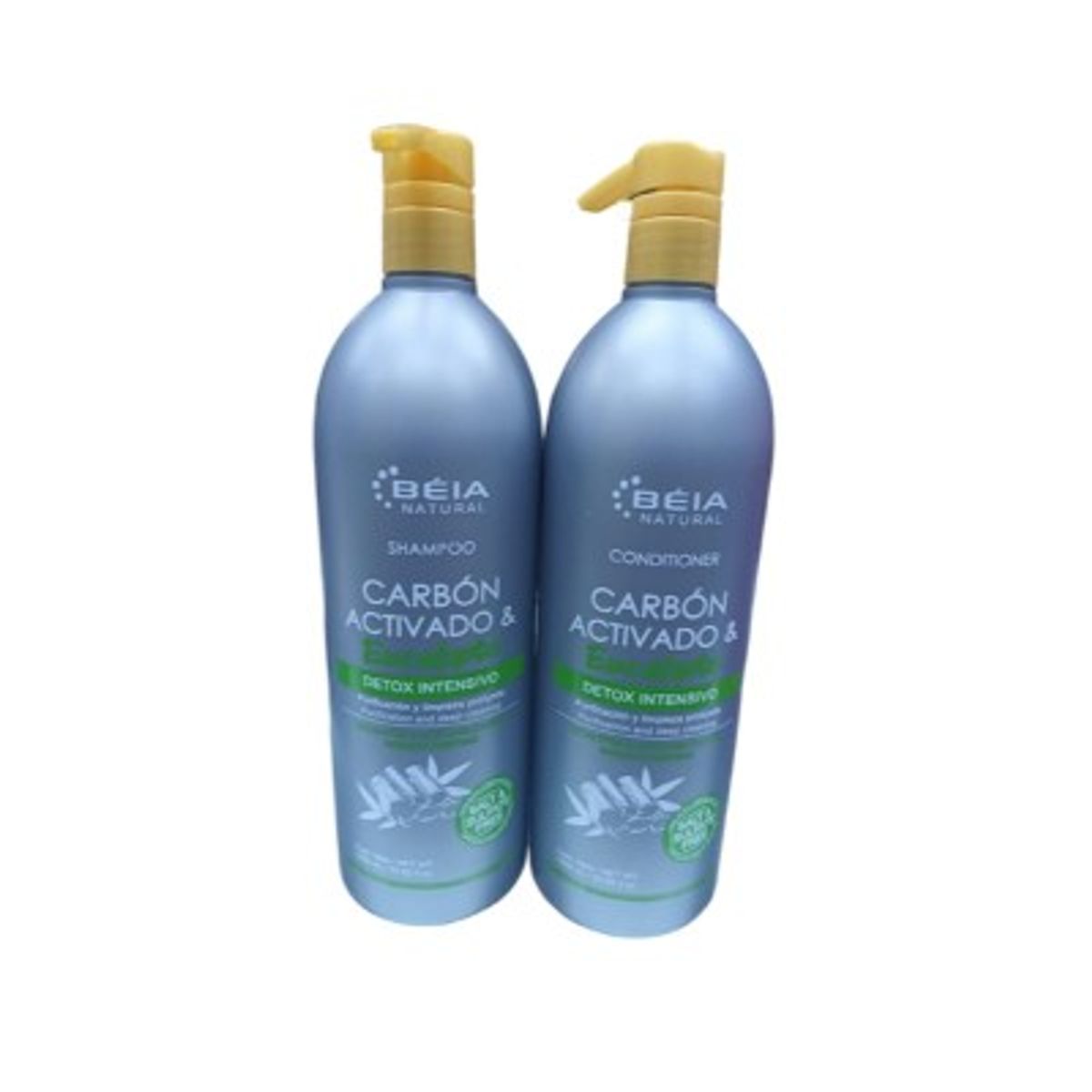 BEIA NATURAL - Shampoo + acond. 1 lt Carbón Activado & Eucalipto  - BÉIA
