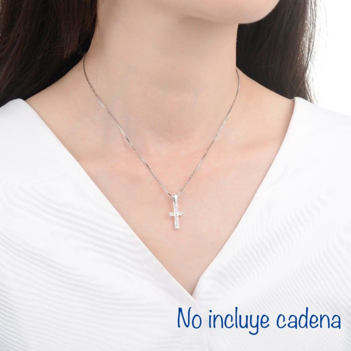 SANTORAL - Dije Cruz con Cristales - Plata